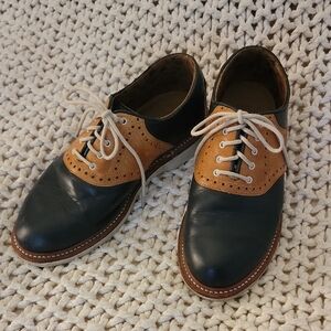 Dr. Martens Navy and Tan Women's Oxfords